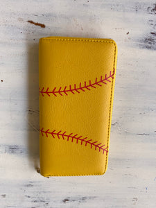 Yellow softball wallet
